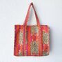 Tote Bag Cotton Tiger Print Quilted Beach Bag, thumbnail 3 of 6