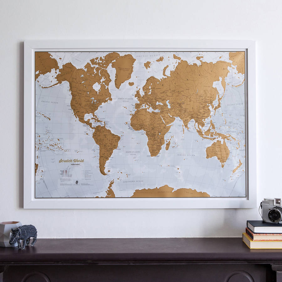 Scratch The World Framed By Maps International