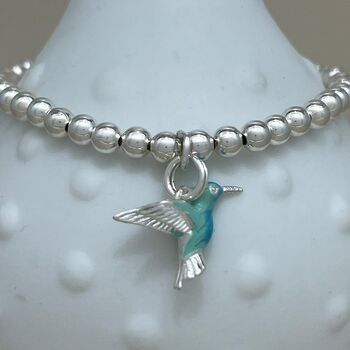 Personalised Hummingbird Charm Bracelet, 3 of 5
