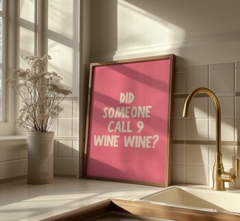 Funny Wine Wall Art Print Happy Hour Wine Bar Cart Kitchen Disco, 3 of 9