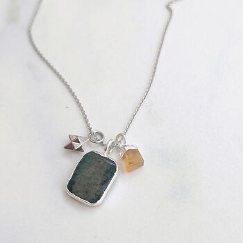 The Trio Emerald Necklace, Silver, 3 of 7