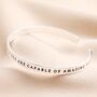 Rooting For You Meaningful Word Bangle In Silver, thumbnail 3 of 4