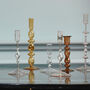 Pink Chiros Handmade Glass Candlesticks, thumbnail 3 of 4