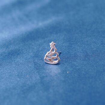 Silver Christmas Stud Earrings, Christmas Tree And Reindeer Studs, 3 of 8