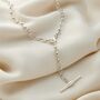 Chunky Belcher Chain T Bar Lariat Necklace, thumbnail 4 of 9