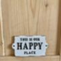 Our Happy Place Cast Iron Wall Plaque Garden Home Sign, thumbnail 4 of 5