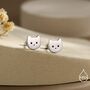 Cute Kitty Cat Stud Earrings, thumbnail 3 of 11
