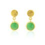 Salina Gold Plated Disc And Chrysoprase Green Earrings, thumbnail 3 of 5