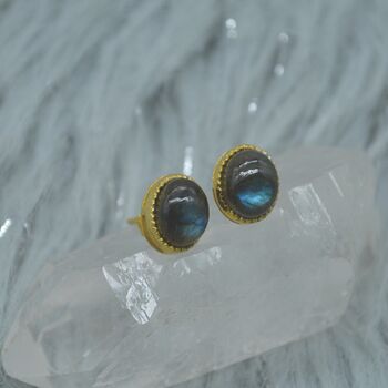 Labradorite Sterling Silver Stud Earrings, 3 of 8