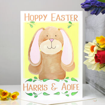 Personalised Bunny Rabbit Hoppy Easter Card, 4 of 6