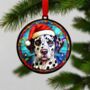 Dalmatian In Santa Hat Suncatcher Decoration, thumbnail 2 of 6