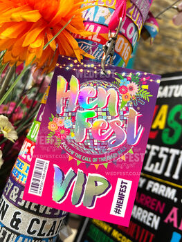 Henfest Disco Bride Festival Hen Party Vip Lanyards, 7 of 7