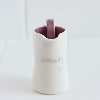 Handmade Colourful Porcelain Dressing Jug And Spoon, 5 of 12