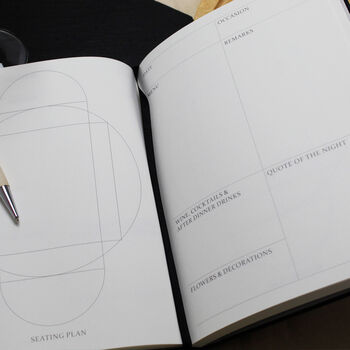 Personalised Luxury Leather Dinner Party Book, 11 of 12
