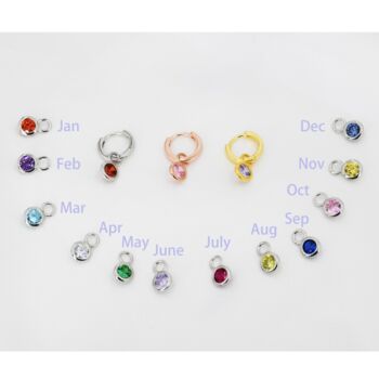 Detachable Birthstone Hoop Earrings In Sterling Silver, 3 of 11