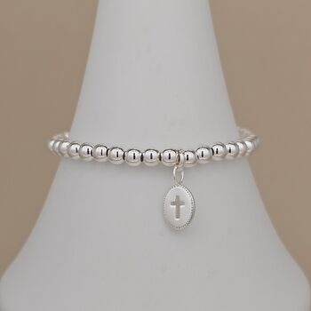 Personalised Child's Christening Cross Bead Bracelet, 2 of 3