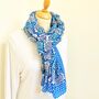 Blue Mix Super Soft Floral Scarf, thumbnail 2 of 6