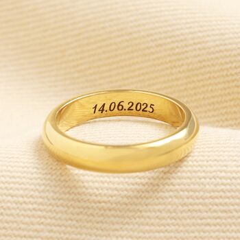 Personalised Stainless Steel Thick Band Ring In Gold, 2 of 3