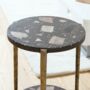 Pols Potten Terrazzo Marble Side Table In Nougat Brown, thumbnail 2 of 5