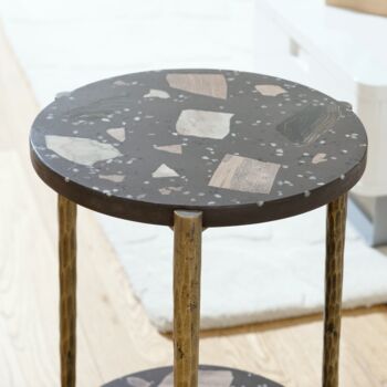 Pols Potten Terrazzo Marble Side Table In Nougat Brown, 2 of 5