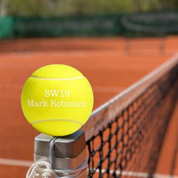 Personalised Tennis Ball With Sw19 Wimbledon Post Code, 5 of 11