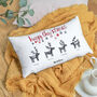 Personalised Mono Reindeer Family Christmas Cushion, thumbnail 1 of 2