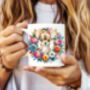 Personalised Chihuahua Floral Summer Dog Wreath Gift Keepsake Mug, thumbnail 1 of 2