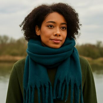 Plain Soft Blanket Tassel Scarf In 16 Colours, 4 of 10