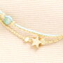Semi Precious Green Beaded Double Layer Bracelet In Gold Plating, thumbnail 2 of 3