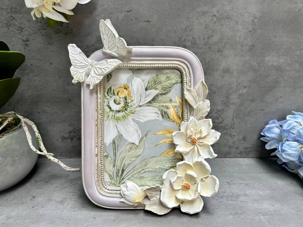 Ornate Butterfly Floral 6x4 Inch Photo Frame For Home Decor, 1 of 8