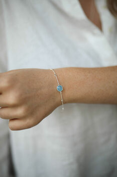 Iseo Blue Chalcedony And Sterling Silver Bracelet, 2 of 4