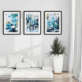 Large Abstract Set Of Three Prints Framed Wall Art, 2 of 7