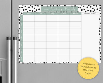 Personalised Spotty Weekly Family Organiser Whiteboard, 5 of 8