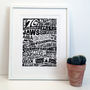 The Seventies 1970’s Decade Typography Print, thumbnail 1 of 10