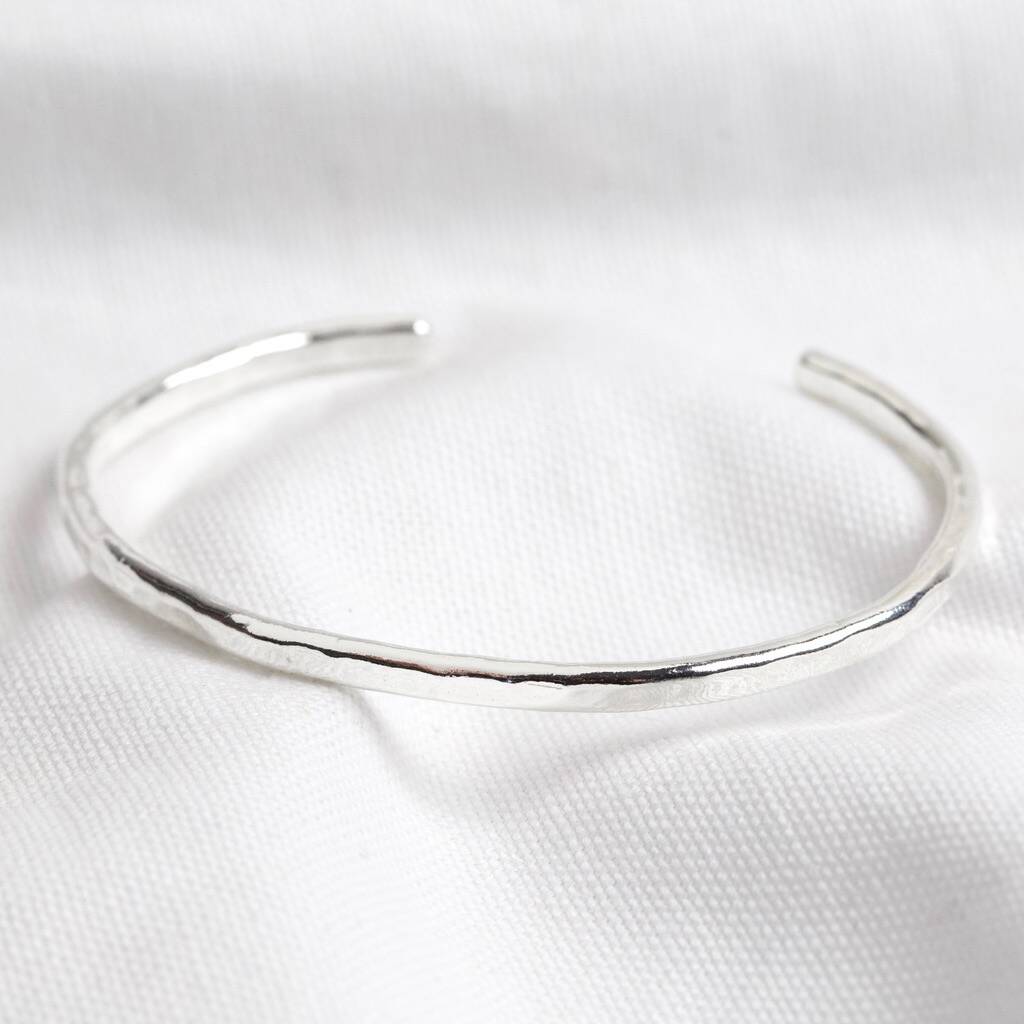 hammered organic shape sterling silver torque bangle by lisa angel ...