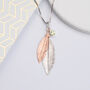 Personalised Sterling Silver Double Feather Necklace, thumbnail 5 of 7