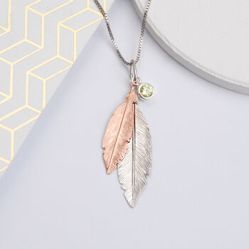 Personalised Sterling Silver Double Feather Necklace, 5 of 7