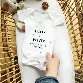 Our First Father's Day 2023 Personalised Baby Grow, 5 of 12