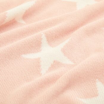 Personalised Pink Star Intarsia Blanket, 5 of 7