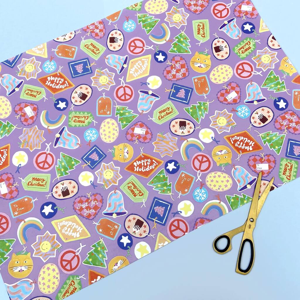 Christmas Gift Tag Wrapping Paper By Ickaprint