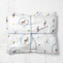 Christening Blue Rabbit Wrapping Paper Roll Or Folded, thumbnail 1 of 2