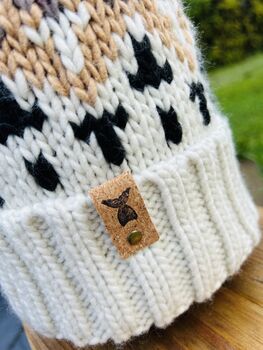 Natural Beanie Hat | Chunky Knitted Bobble Hat, 2 of 10