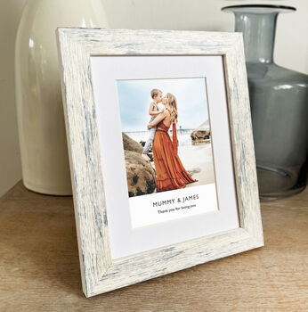 Personalised Photo Gift Print In A Blue Washed Frame, 5 of 7