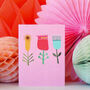 Pink Dainty Blooms Mini Greetings Card, thumbnail 3 of 4