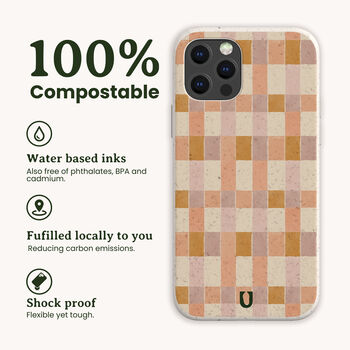 Pink Purple Checker Eco Phone Case, 3 of 5