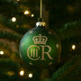 Royal King Matte Green Glass Christmas Bauble Ornament, thumbnail 1 of 5