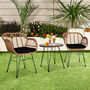 Three Piece Wicker Rattan Outdoor Patio Set, thumbnail 1 of 12