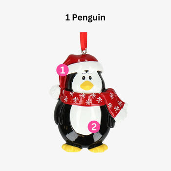 Penguin Christmas Tree Decoration With Personalised Name, 2 of 2