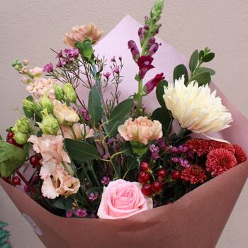 Winter Paper Wrap Fresh Flower Bouquet, 2 of 6