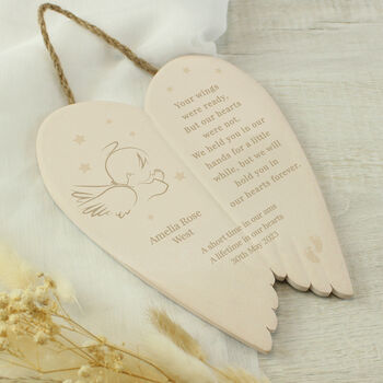 Personalised Little Angel Wings For Baby Loss, 2 of 3